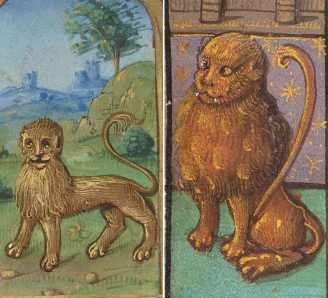 Medieval artists were terrible at drawing lions.