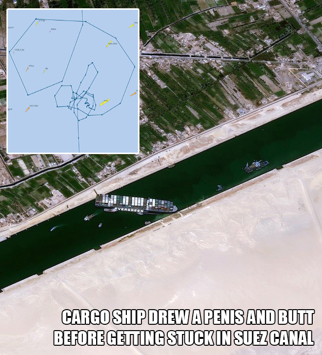 Suez Canal fail meme.