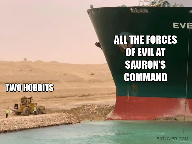 Suez Canal fail meme.