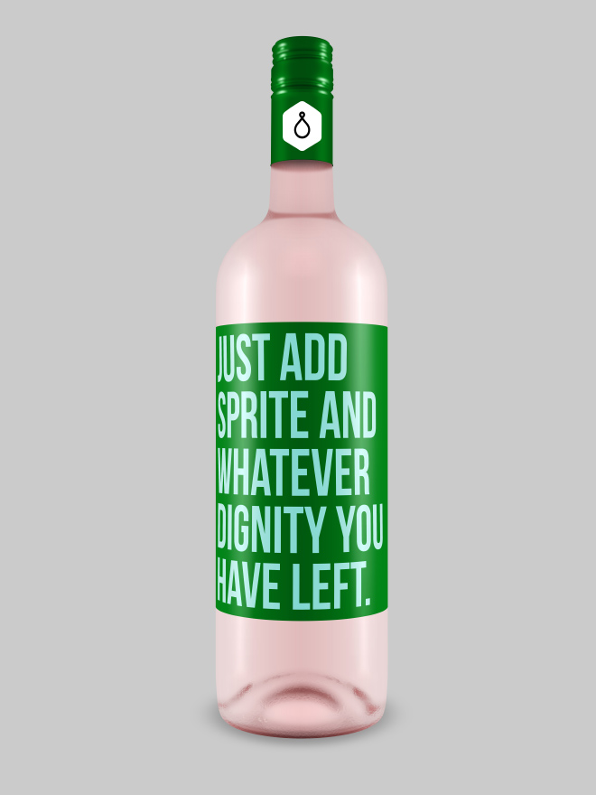 Brutally honest wine bottle.