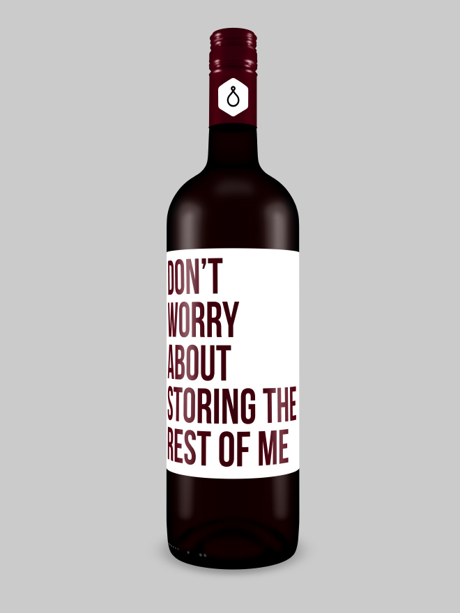 Brutally honest wine bottle.