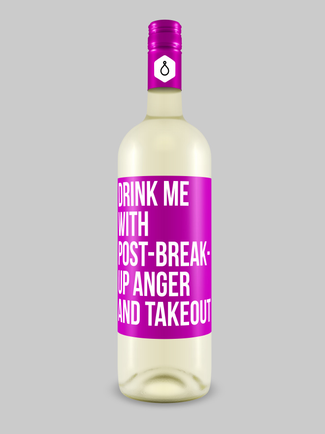 Brutally honest wine bottle.