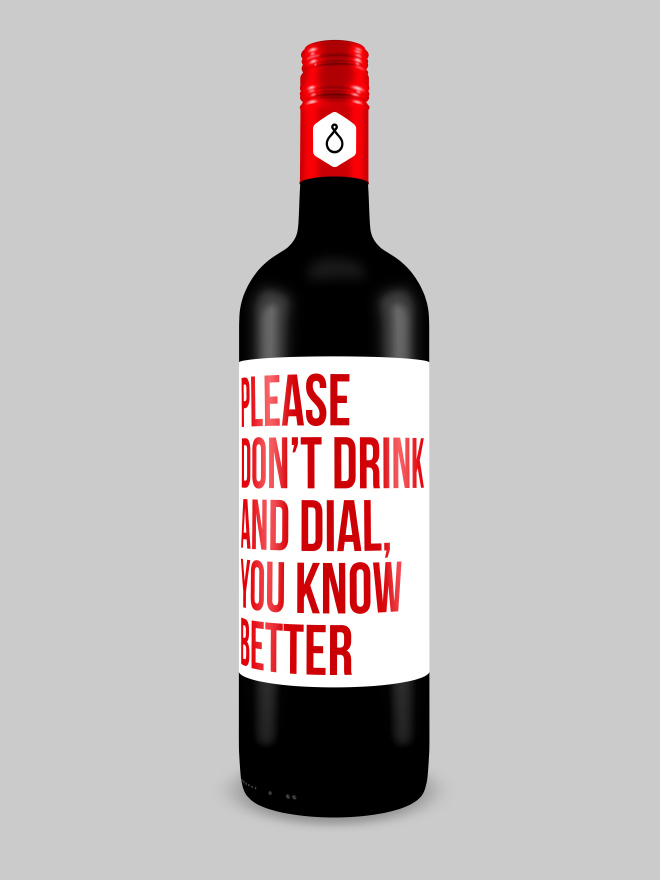 Brutally honest wine bottle.