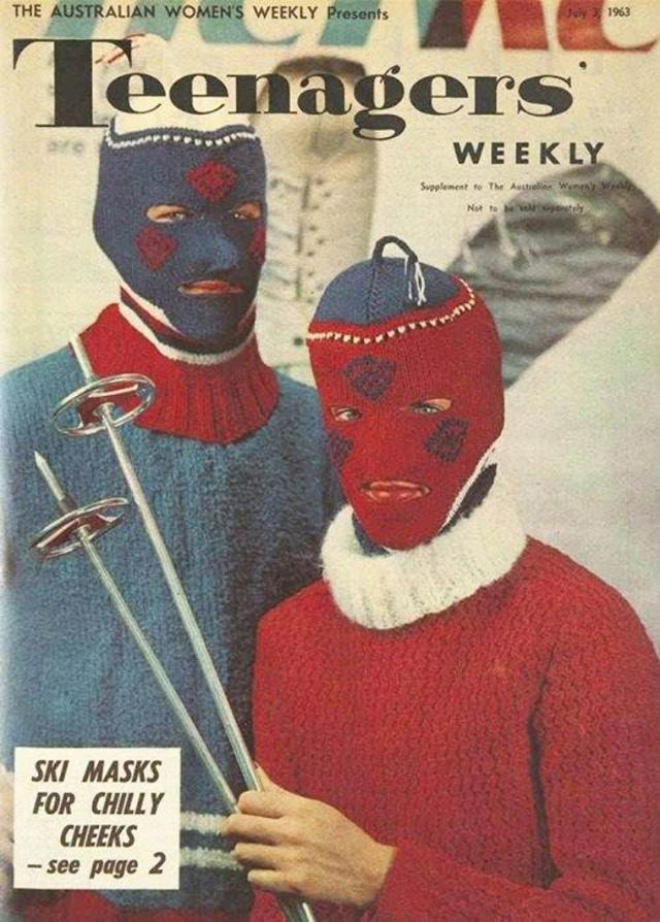 Creepy knitted balaclavas were really popular in 1970s.