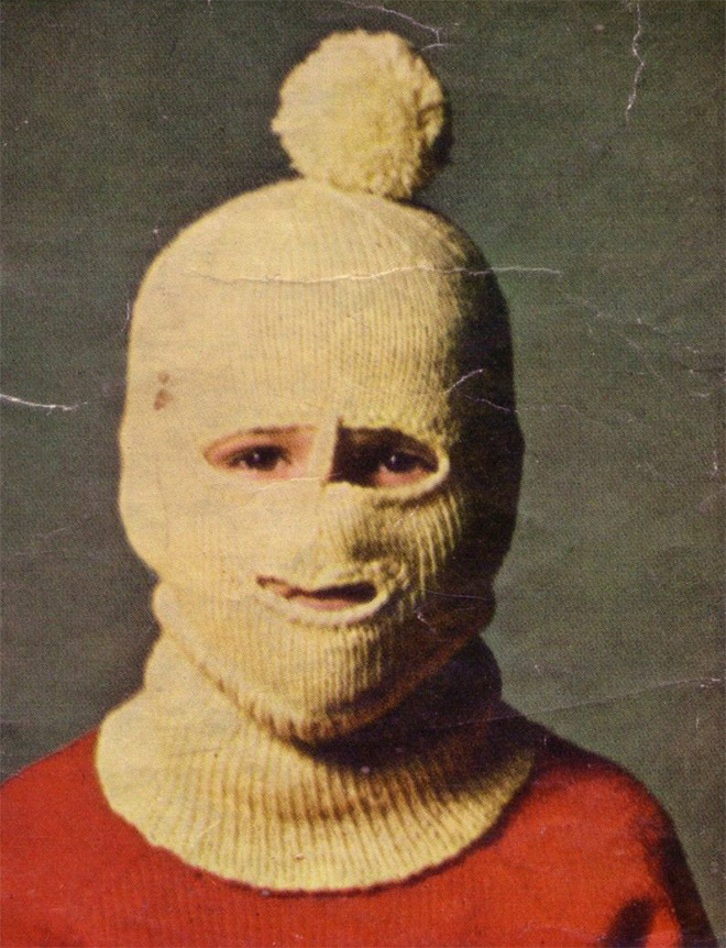 Creepy knitted balaclavas were really popular in 1970s.