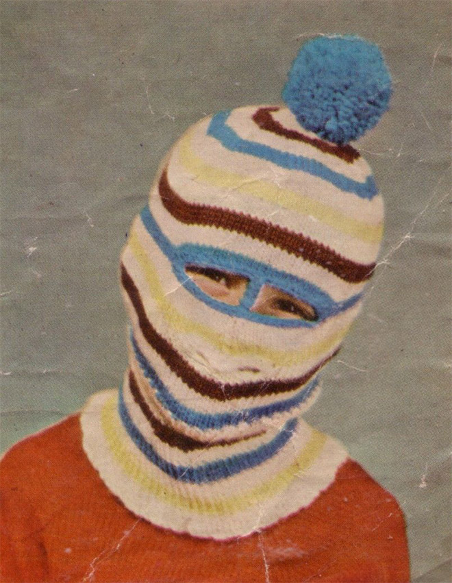 Creepy knitted balaclavas were really popular in 1970s.