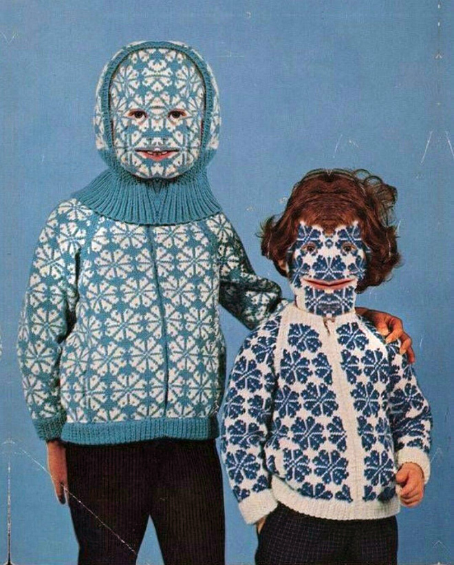 Creepy knitted balaclavas were really popular in 1970s.