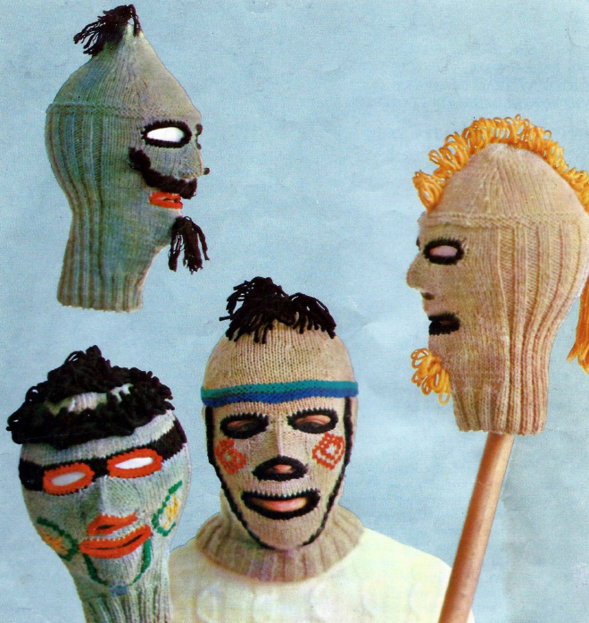 Creepy knitted balaclavas were really popular in 1970s.