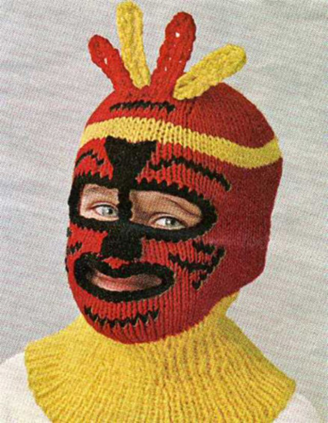 Creepy knitted balaclavas were really popular in 1970s.