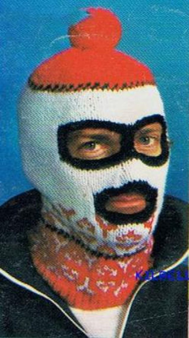 Creepy knitted balaclavas were really popular in 1970s.