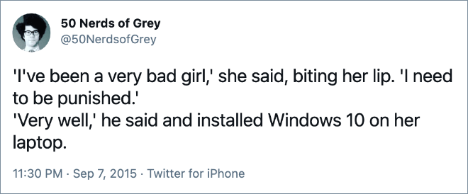 Nerdy "50 Shades of Grey" parody.