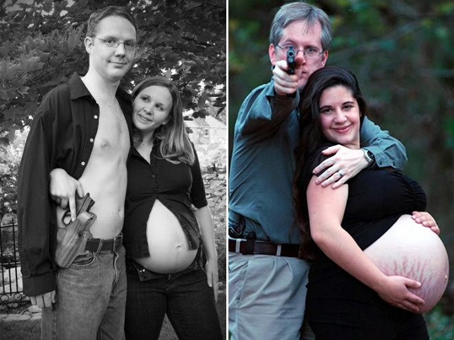 Some people have very, very weird ideas for pregnancy photos... an they are not afraid to fulfil them.