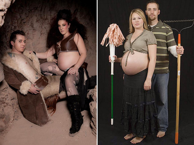 Some people have very, very weird ideas for pregnancy photos... an they are not afraid to fulfil them.