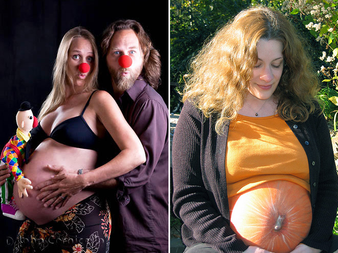 Some people have very, very weird ideas for pregnancy photos... an they are not afraid to fulfil them.