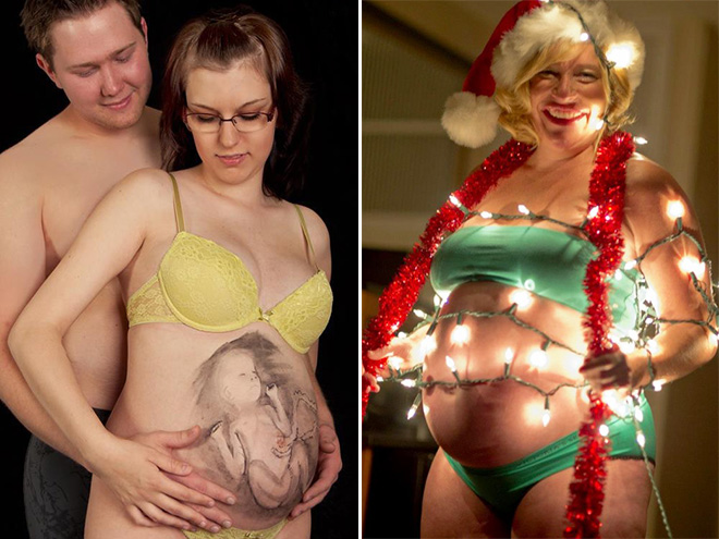 Some people have very, very weird ideas for pregnancy photos... an they are not afraid to fulfil them.