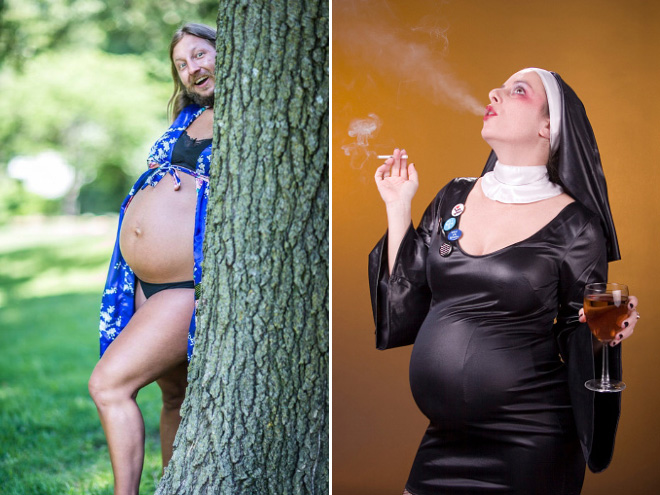 Some people have very, very weird ideas for pregnancy photos... an they are not afraid to fulfil them.