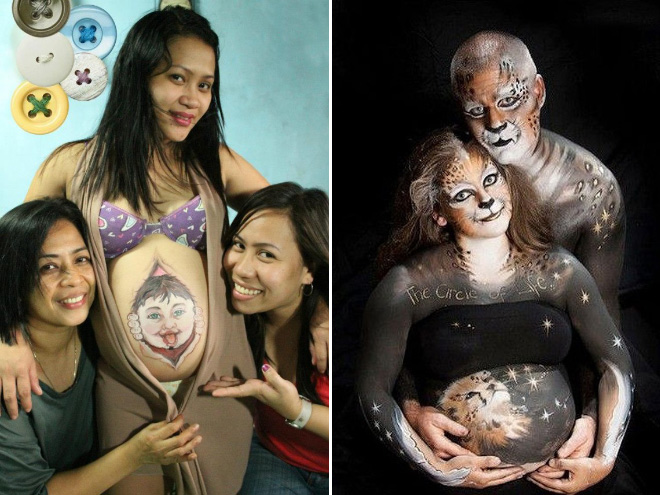 Some people have very, very weird ideas for pregnancy photos... an they are not afraid to fulfil them.