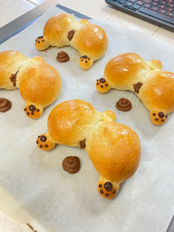 Delicious corgi butt bread.