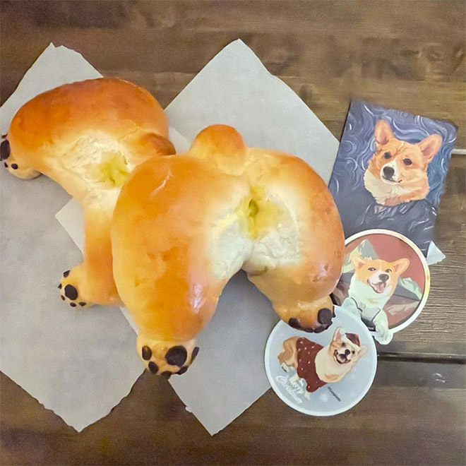 Delicious corgi butt bread.