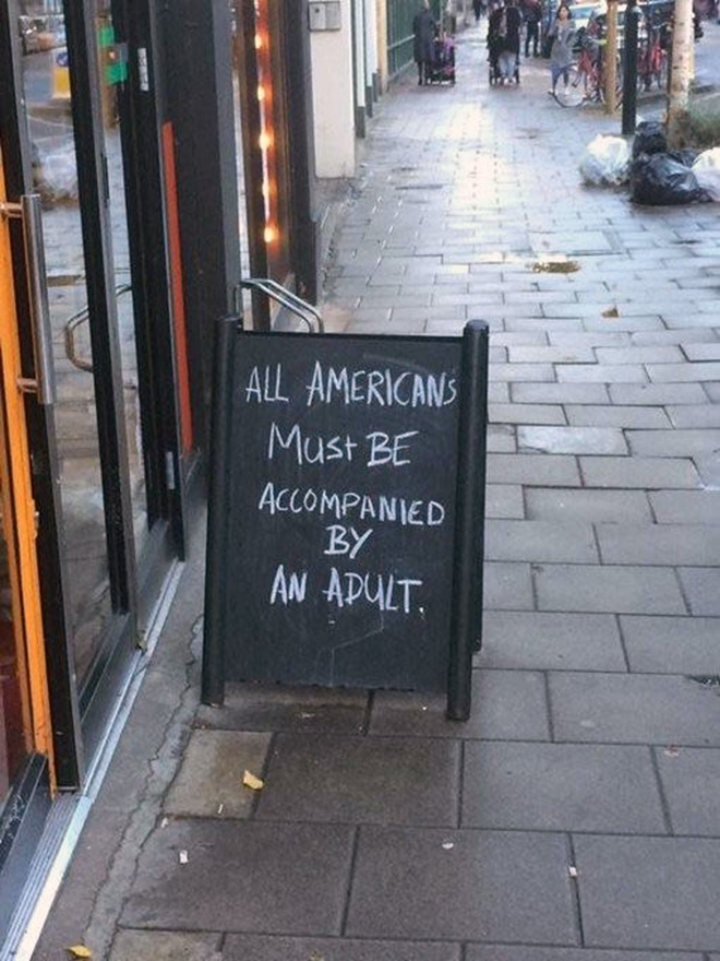 Funny restaurant sidewalk sign.