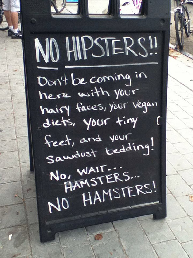 Funny restaurant sidewalk sign.