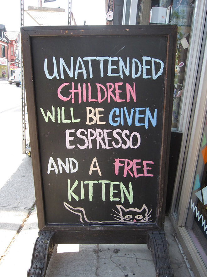 Funny restaurant sidewalk sign.