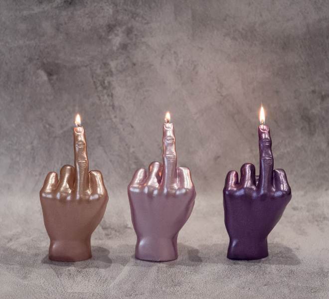 Middle finger candles.