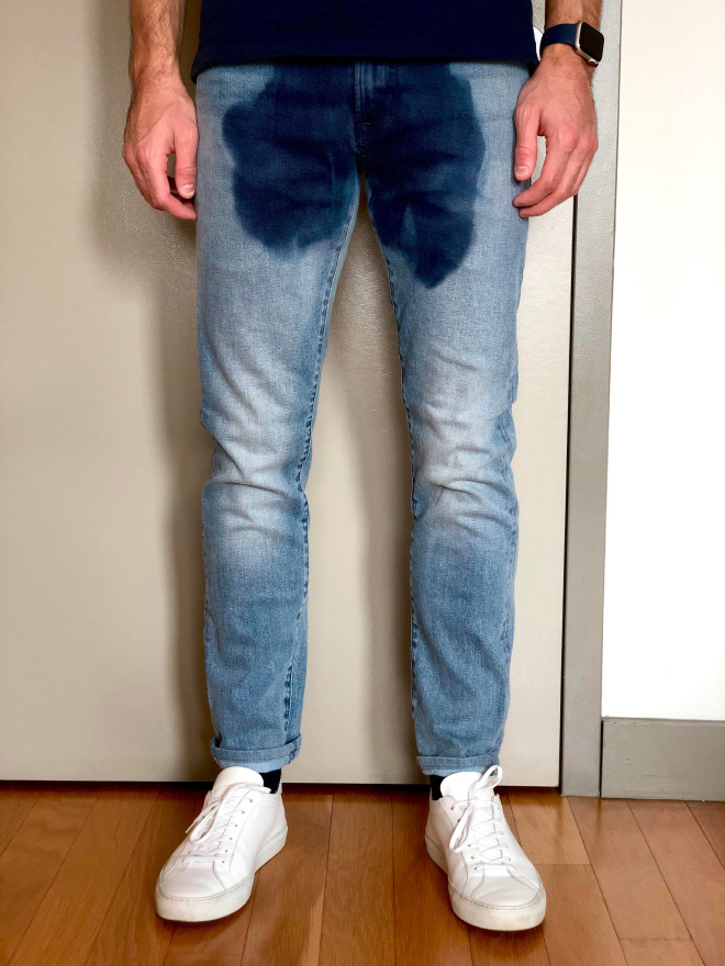 Jeans that look like you pissed yourself.