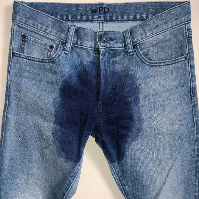 Jeans that look like you pissed yourself.