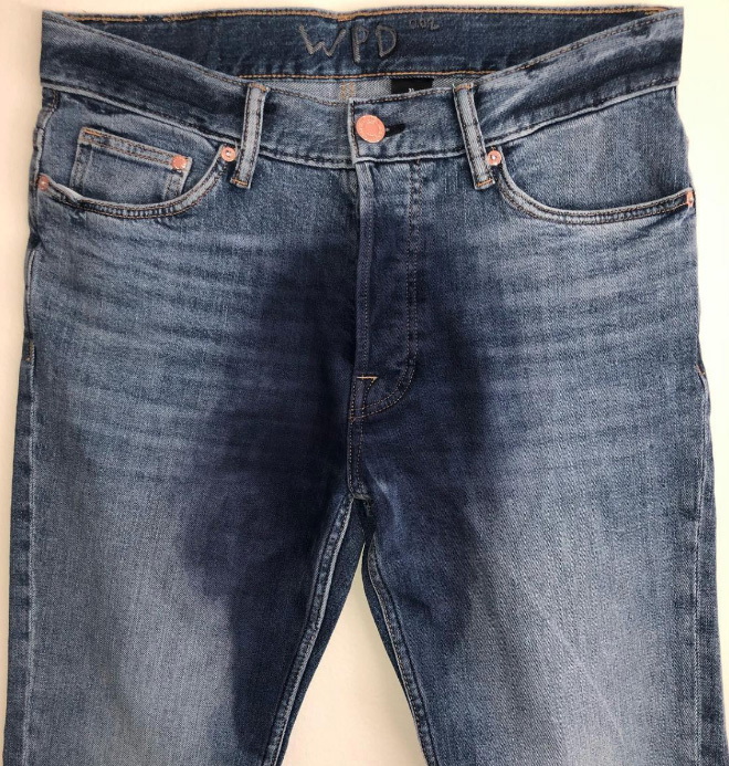 Jeans that look like you pissed yourself.