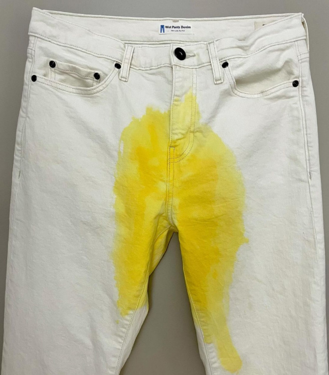 Jeans that look like you pissed yourself.