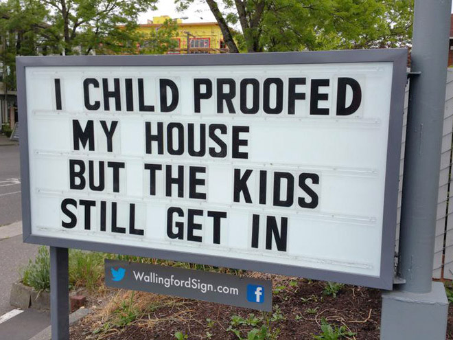 Brilliant gas station sign.