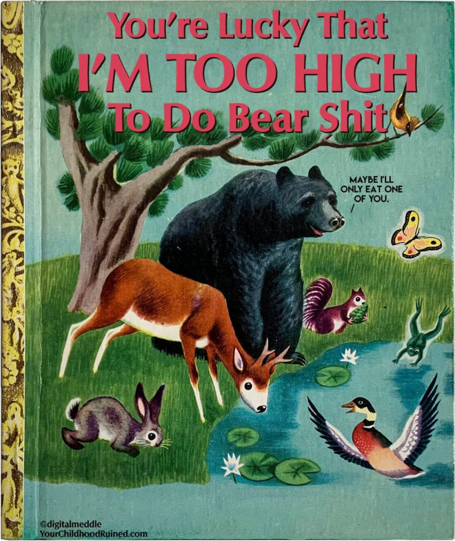 Sinister parody of kid's book.