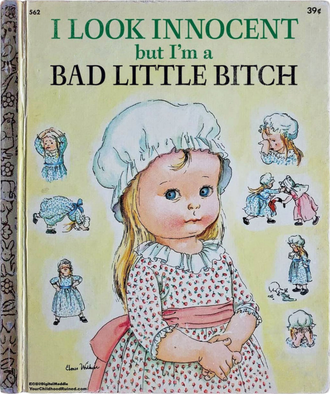 Sinister parody of kid's book.