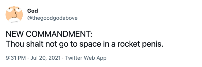 Twitter reaction to Jeff Bezos spaceflight.