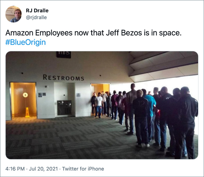 Twitter reaction to Jeff Bezos spaceflight.