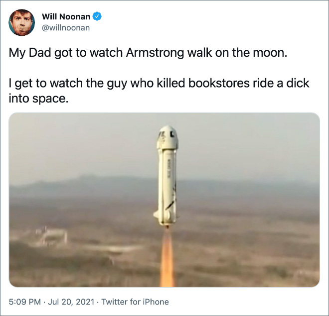 Twitter reaction to Jeff Bezos spaceflight.