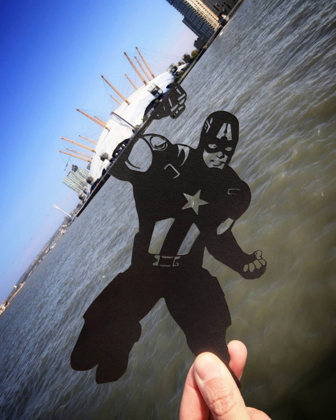 When paper cutouts meet real landmarks.