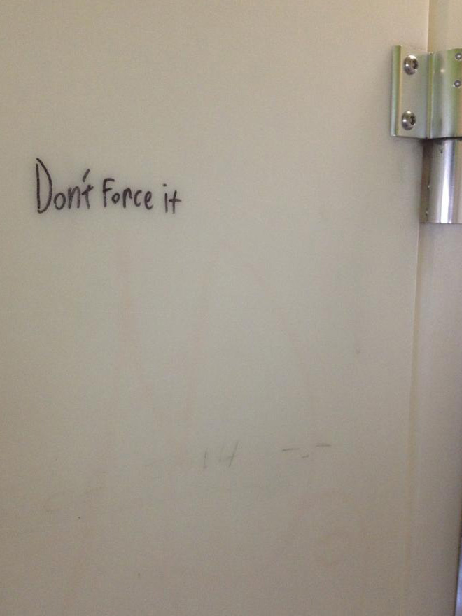 Brilliant toilet graffiti.