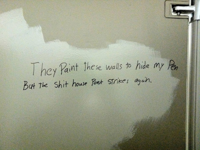 Brilliant toilet graffiti.