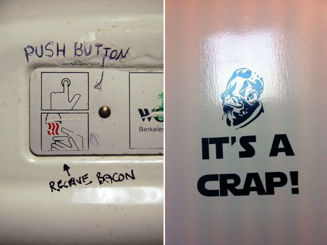 Brilliant toilet graffiti.