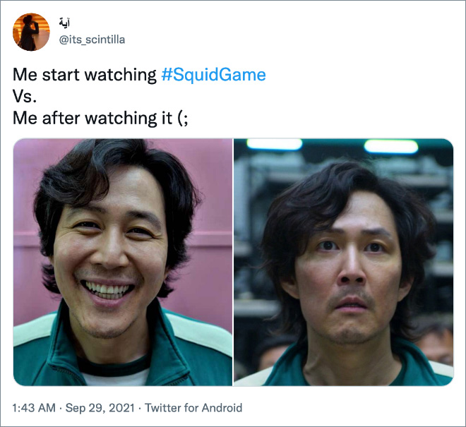 Funny "Squid Game" reaction.