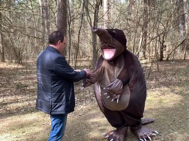 Creepy mascot from Russia.