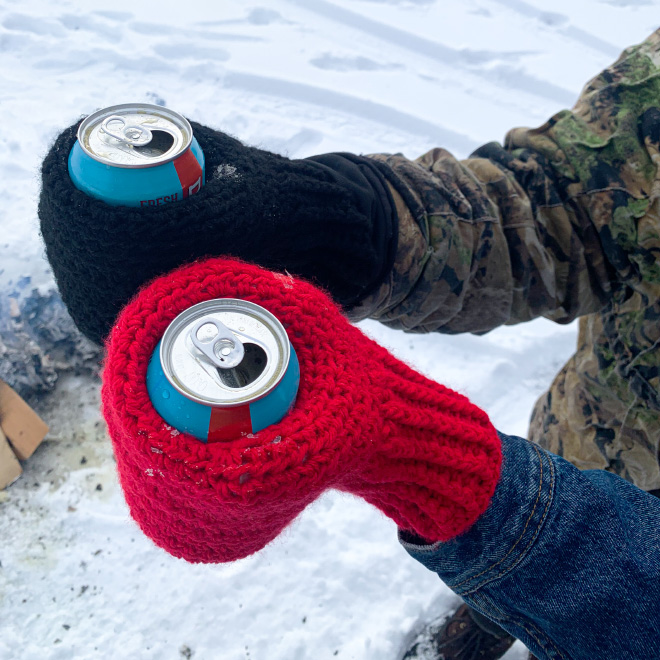 Beer mitts.