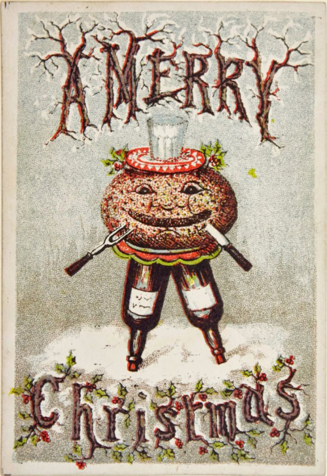 Creepy vintage Christmas card.