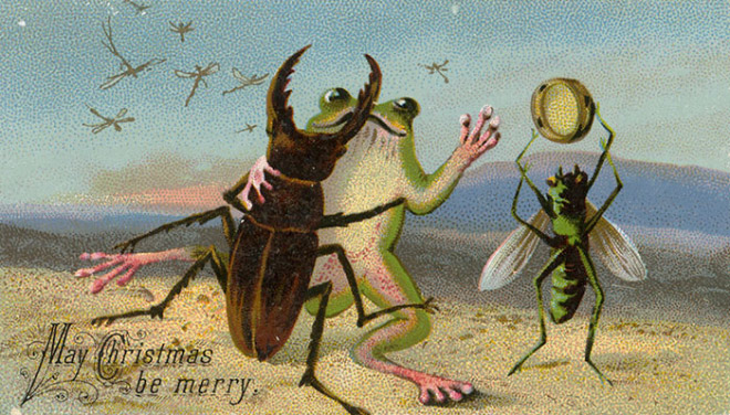 Creepy vintage Christmas card.