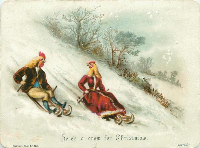 Creepy vintage Christmas card.