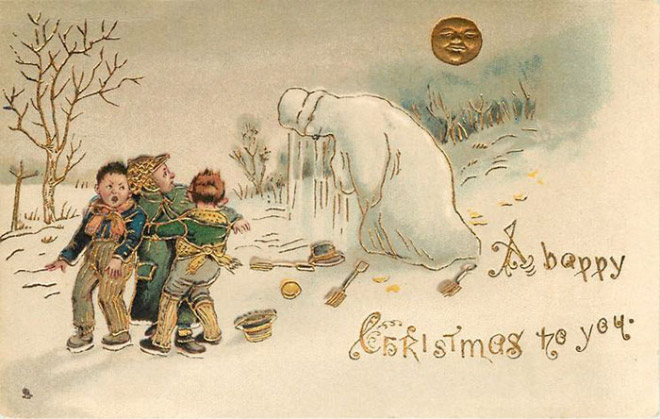 Creepy vintage Christmas card.