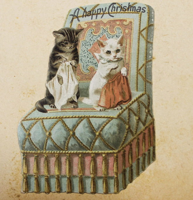 Creepy vintage Christmas card.