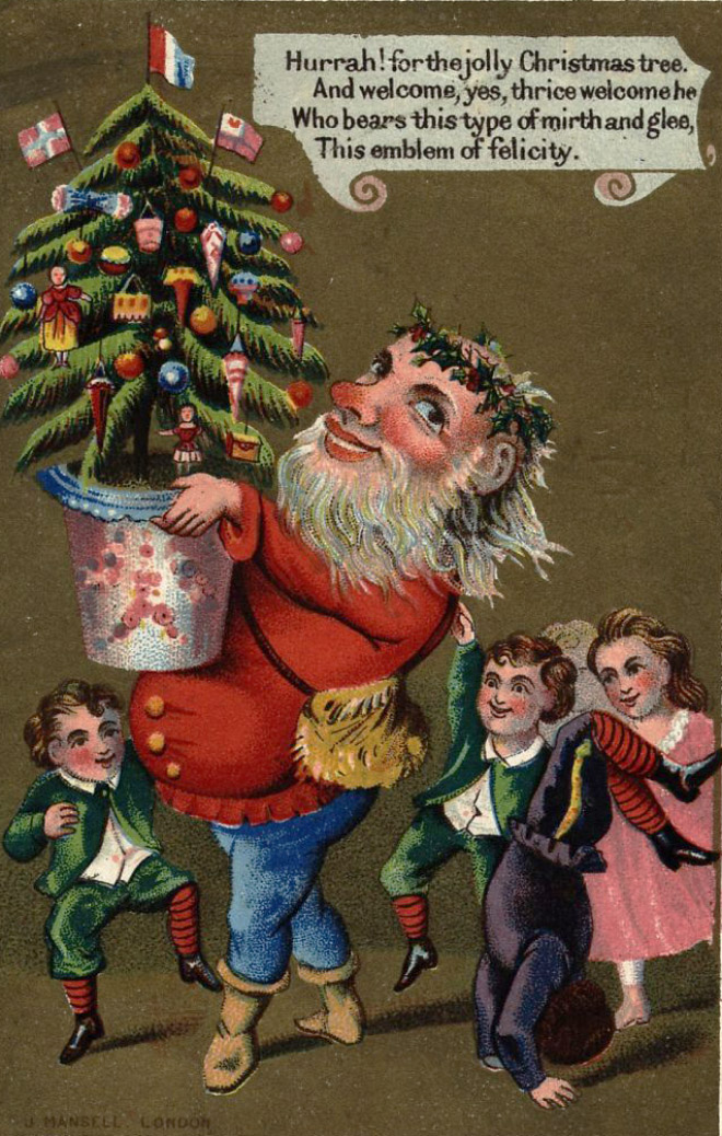 Creepy vintage Christmas card.